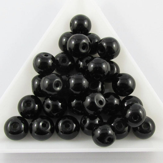 50g 40+ pcs Round Glass Pearl Beads 9mm Select from 12 colours