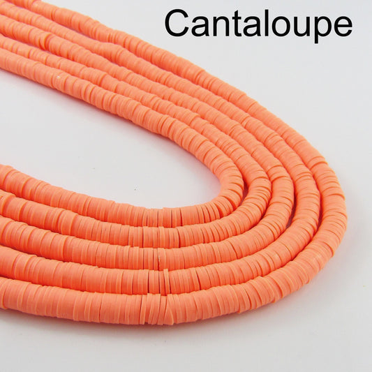 One Strand 330pcs Wafer Disc Orange & Reds Polymer Clay Beads Katsuki Bead 6mm