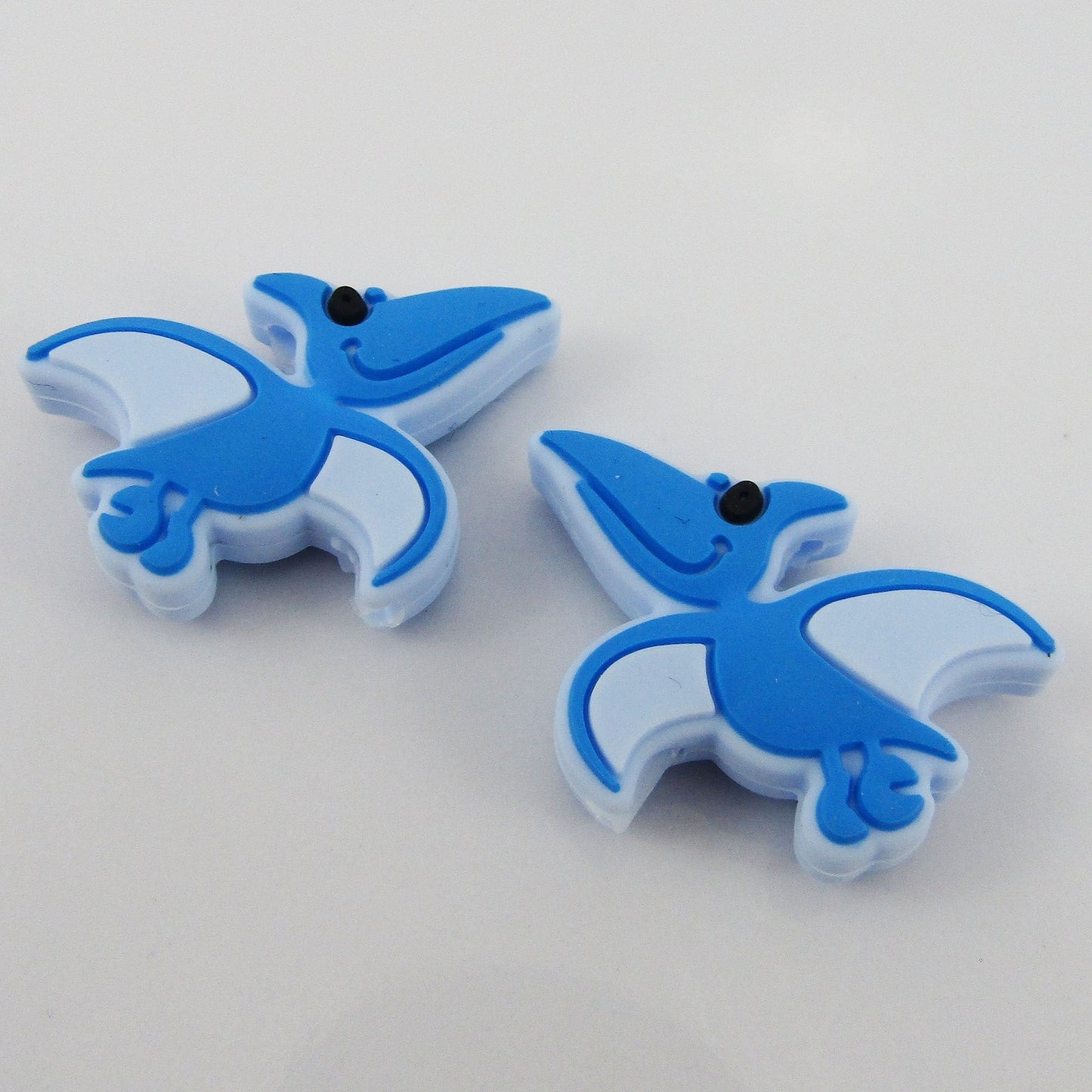 2pcs Pterodactyl Dinosaur Silicone Focal Bead 20.5x27mm Hole 2.2mm Pen Keychains