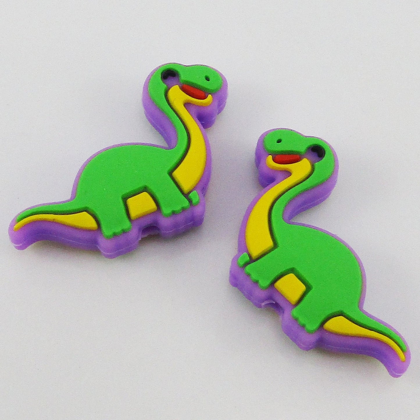 2pcs Brachiosaurus Dino Silicone Focal Bead 18.5x28.5mm Hole 2.2mm Pen Keychains