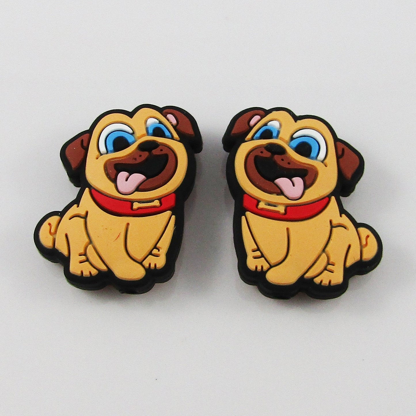 2pcs Cartoon Dog Silicone Focal Bead 28x20.5x8.5mm Hole 2mm Pen Keychains