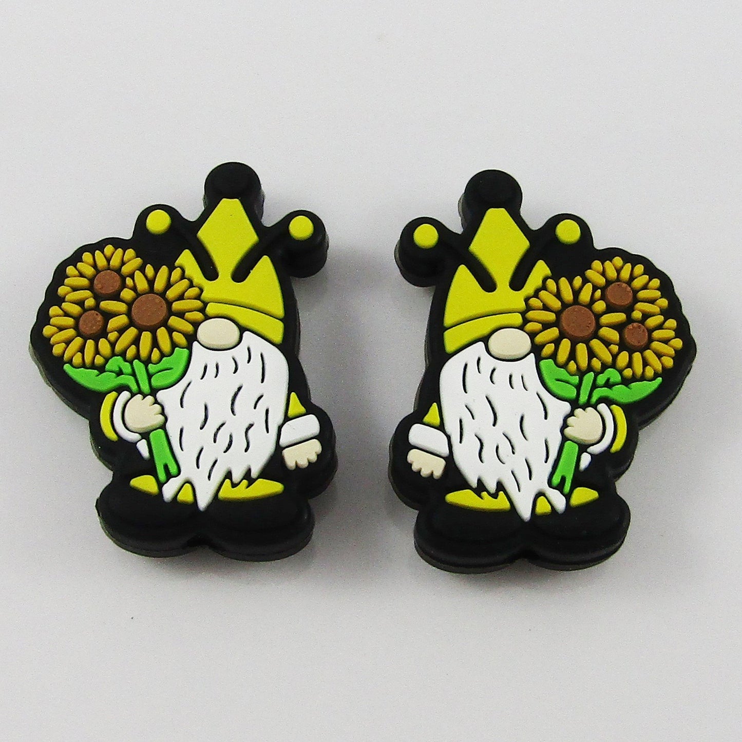 2pcs Spring Gnome Silicone Focal Bead 30x22.5x7.5mm Hole 2.5mm Pen Keychains