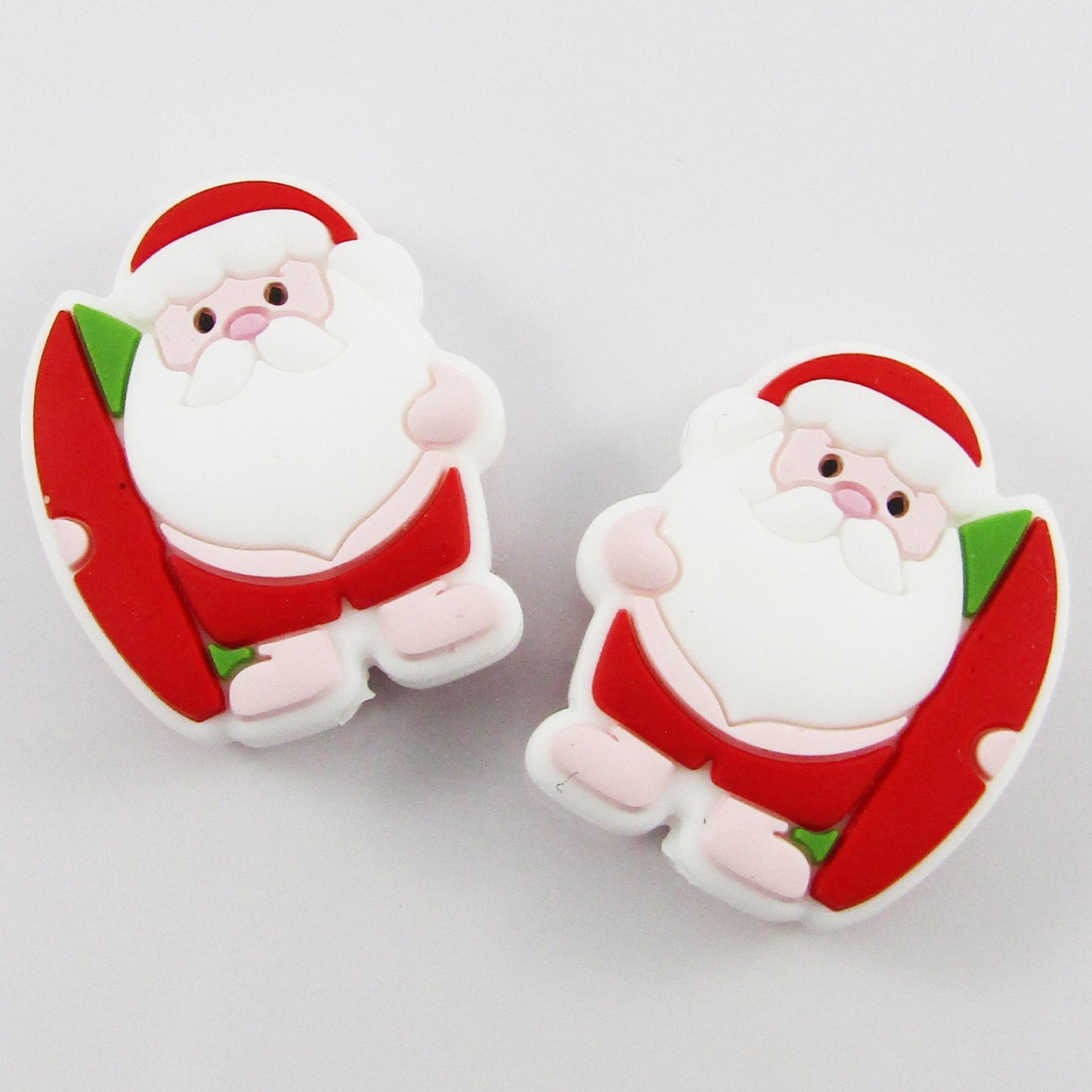2pcs Be Surfing Santa Christmas Silicone Focal Bead 30x25x10mm Hole 2mm