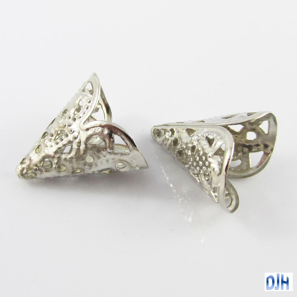 Bulk 20pcs Filigree Cone Bead Cap 16x16mm Hole 1mm Select Colour