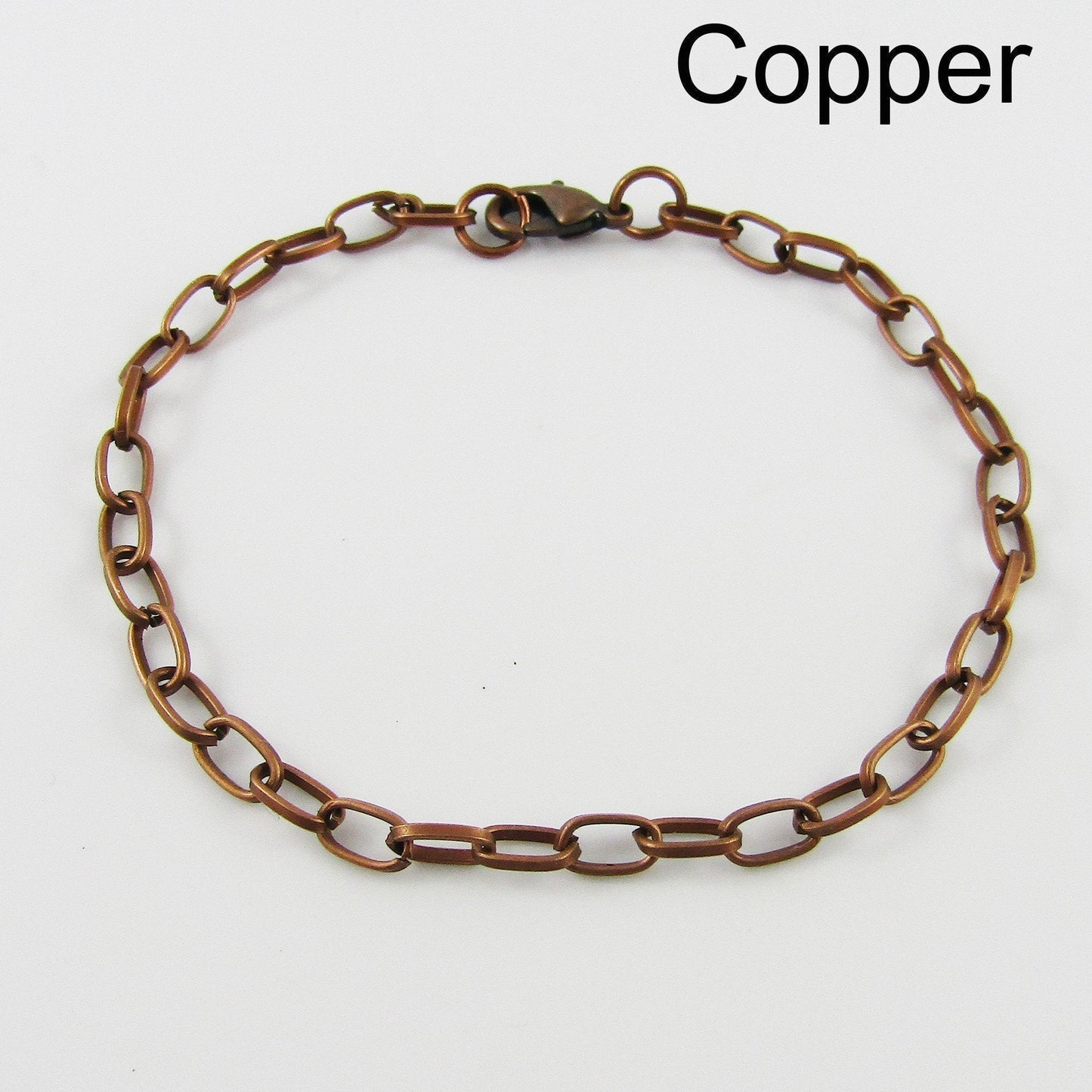 Bulk 5pcs Chain Link Bracelet 20cm Parrot Clasp Select Colour