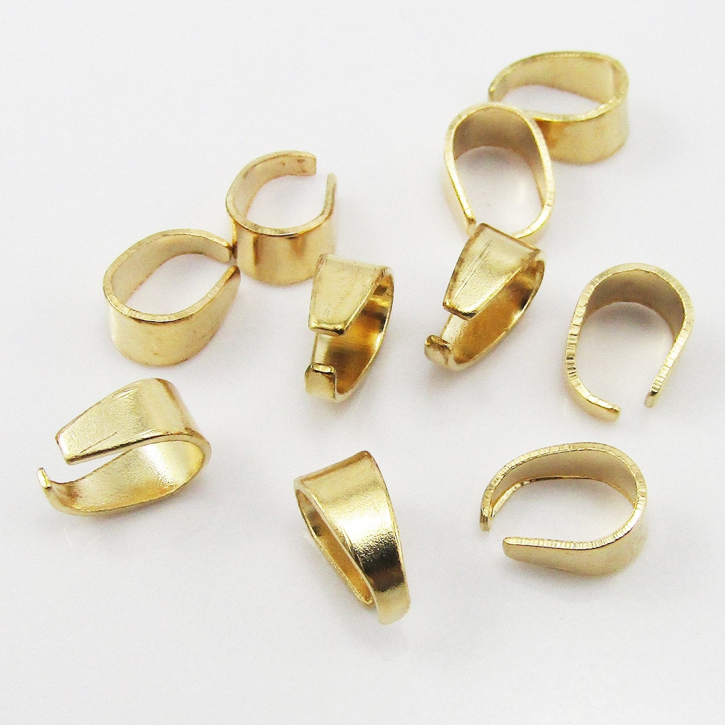 20pk Pinch Bail Findings Iron 8x6x4mm Light Gold
