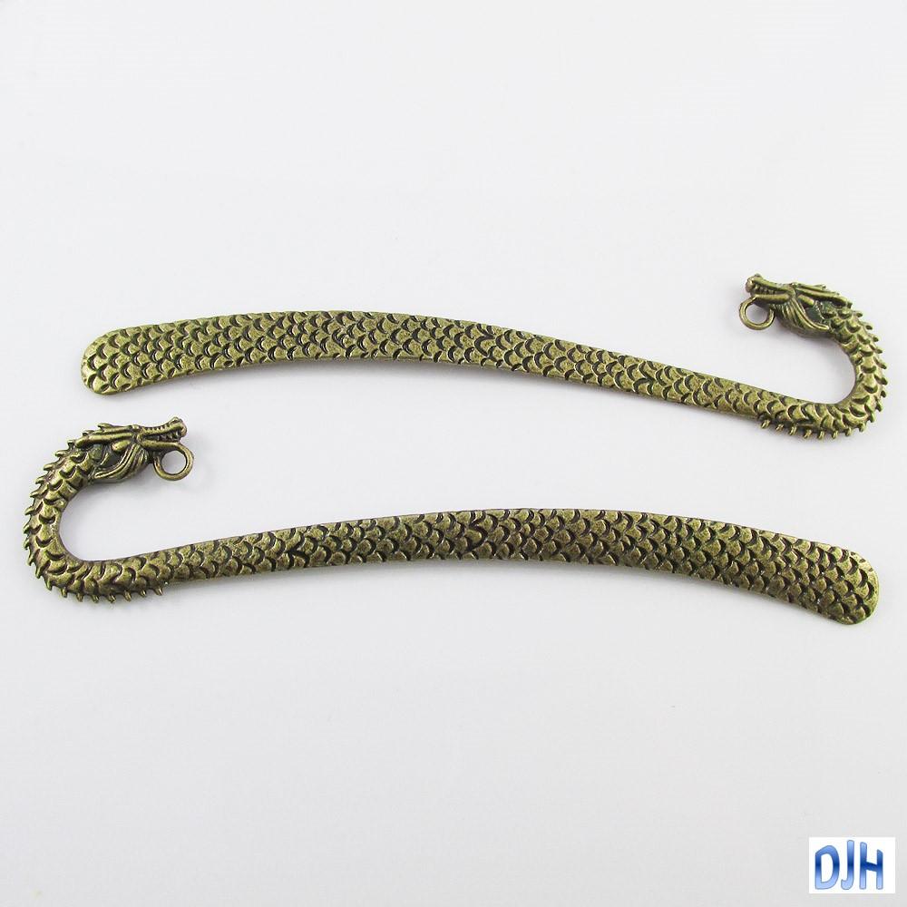 Bulk Dragon Bookmark 123mm Antique Bronze Suit Beading Select Qty 1/5/10