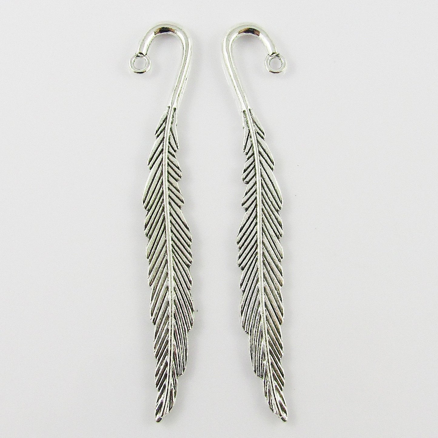 Bulk Mini Feather Bookmark 79mm Antique Silver Suit Beading Qty 1,5 or 10