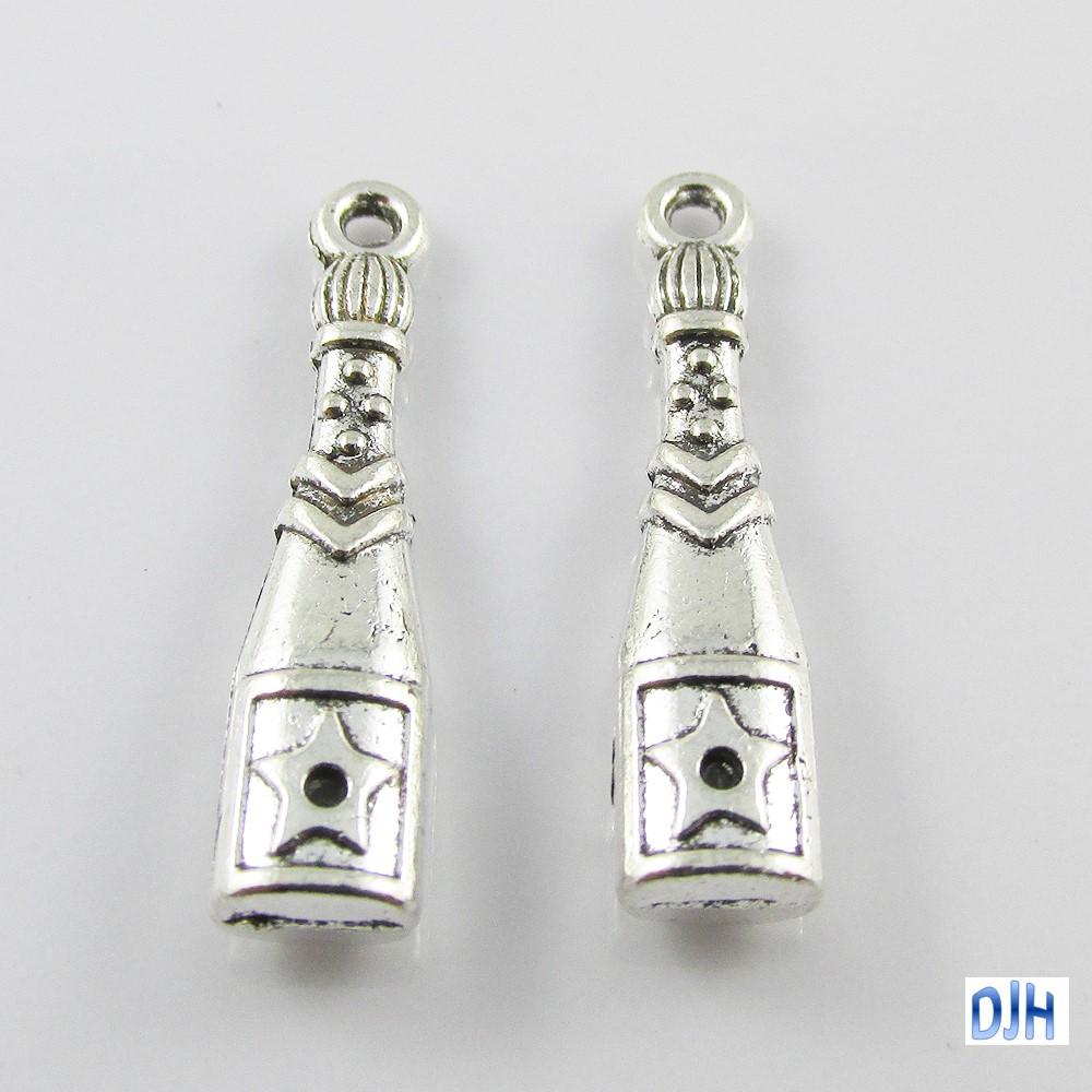 Bulk Champagne Bottle Charm Pendant Celebration Wedding 26x6mm Select Qty