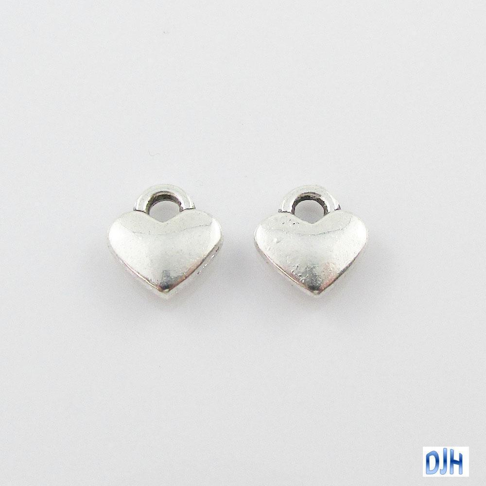 Bulk Tiny Solid Heart Charm Pendant Wedding Favour Gift Select Qty