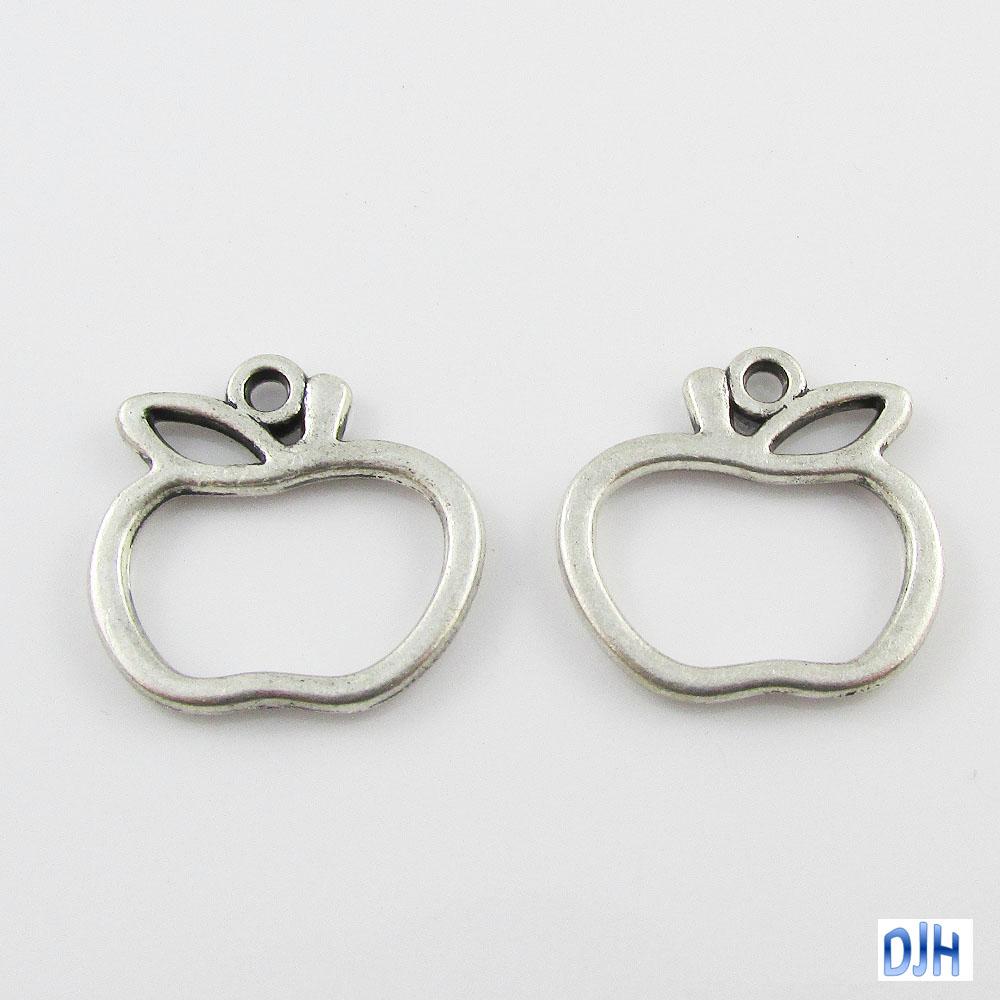 Bulk Hollow Apple Charm Pendant Select Qty 5/10/20