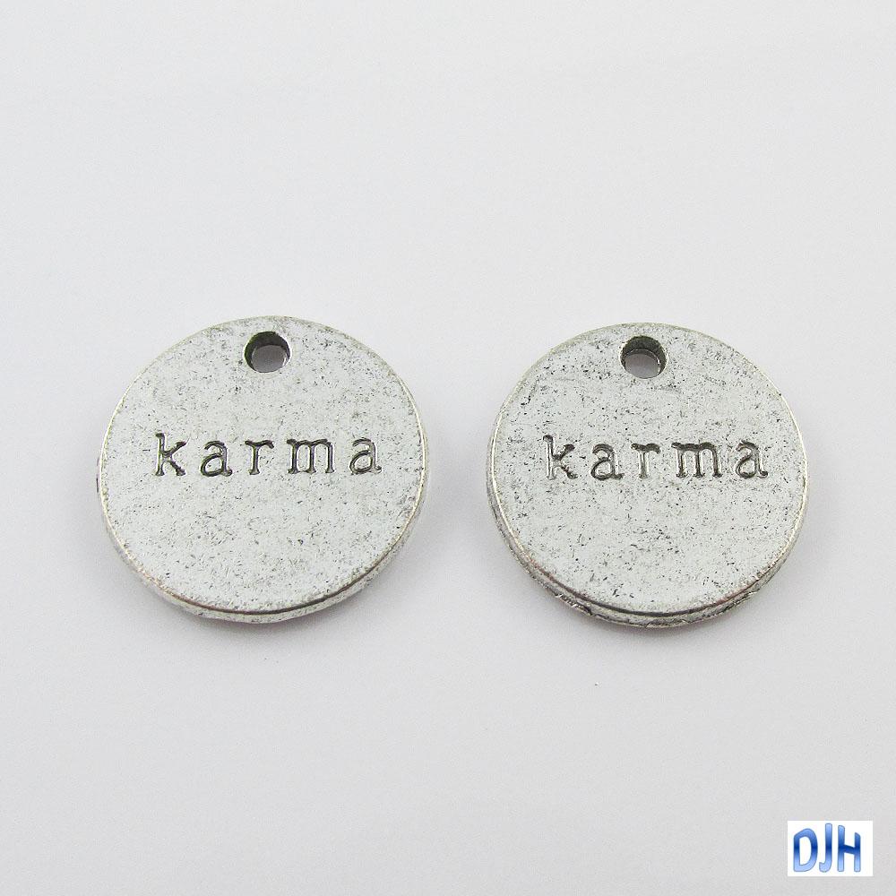 Bulk Karma Charm Pendant Tag Silver Qty