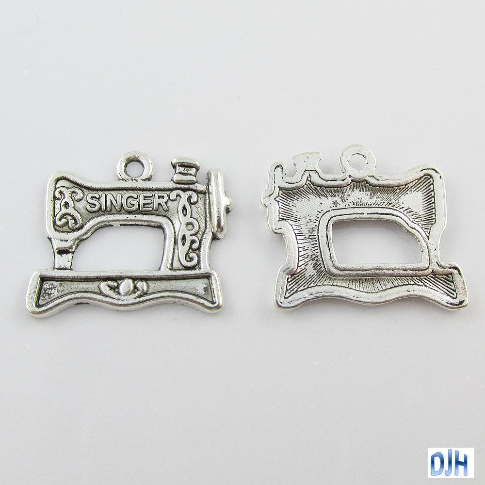 Bulk Singer Sewing Machine Charm Pendant Antique Silver Select Qty