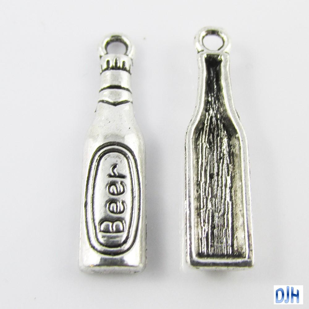 Bulk Beer Bottle Charm Pendant Alcohol Drink 23x6mm Select Qty