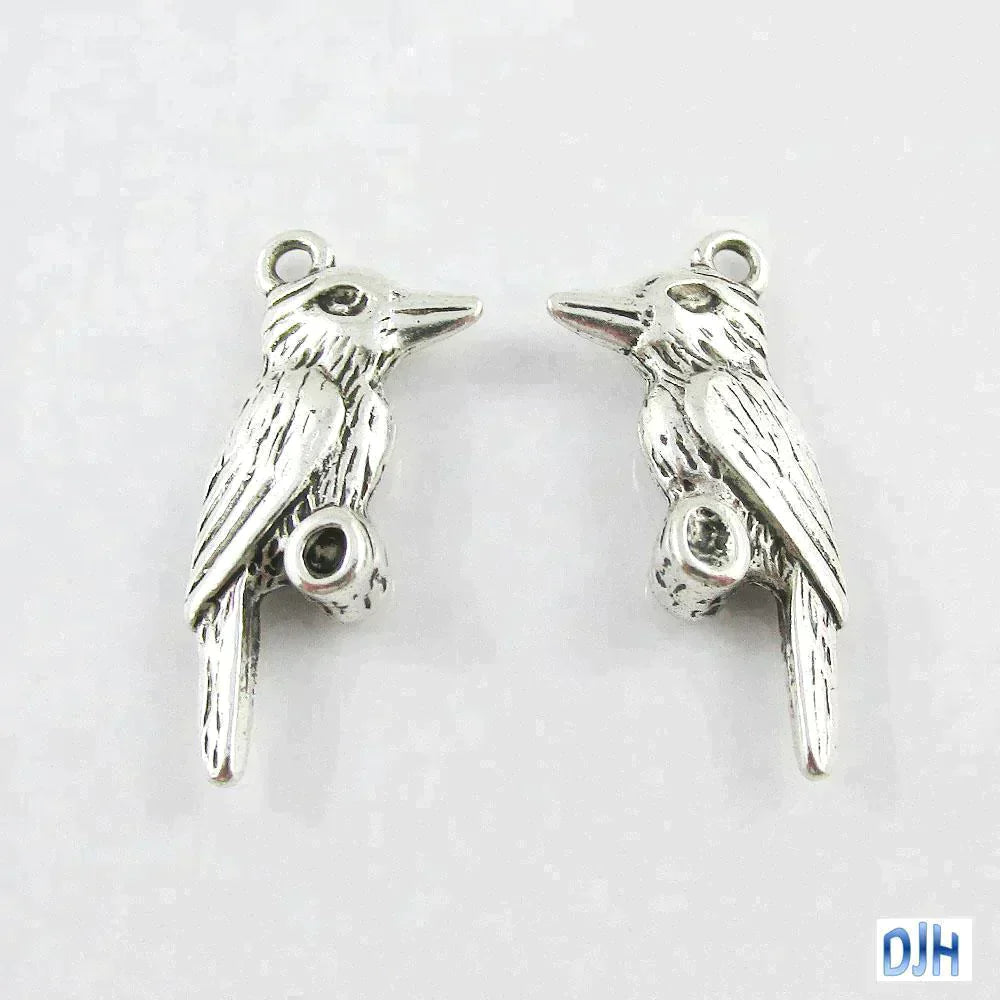 Bulk Australian Kookaburra Charm Pendant 27x12mm Antique Silver finish Pick Qty