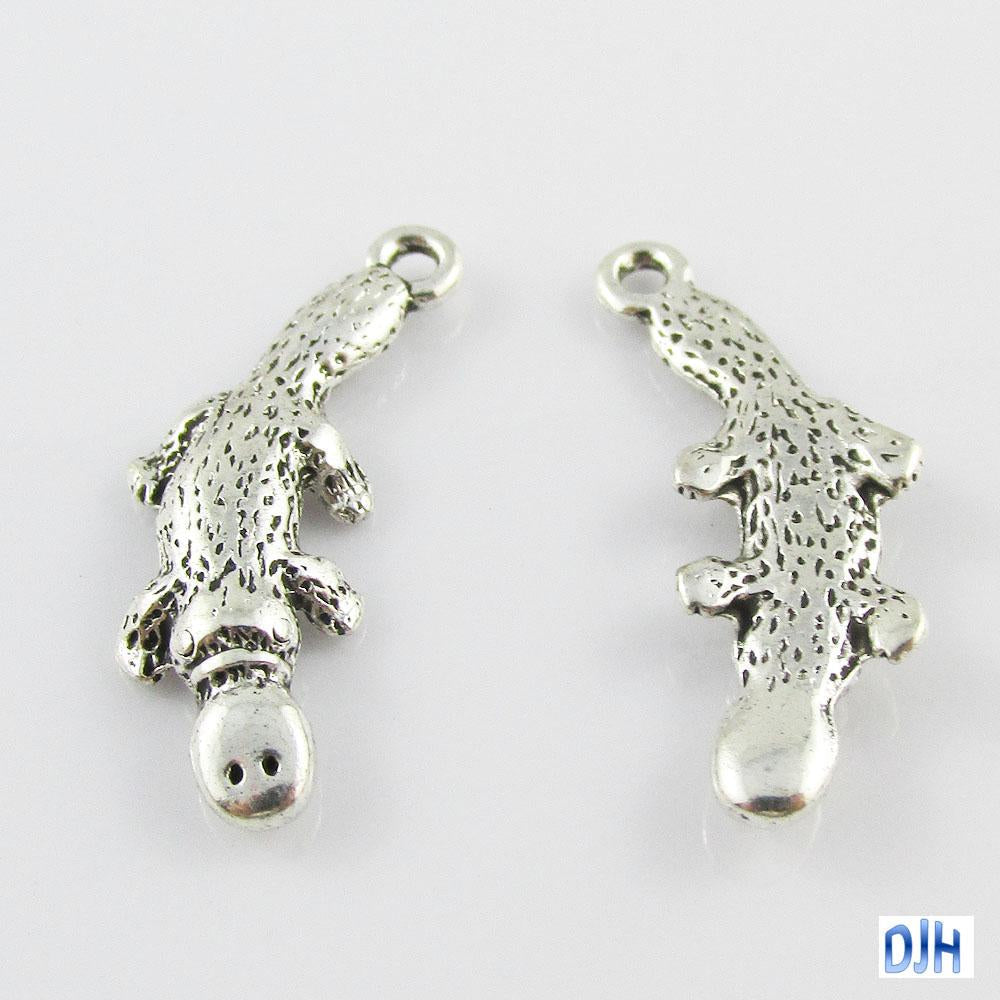 Bulk Australian Platypus Charm Pendant 26x9mm Antique Silver finish Select Qty