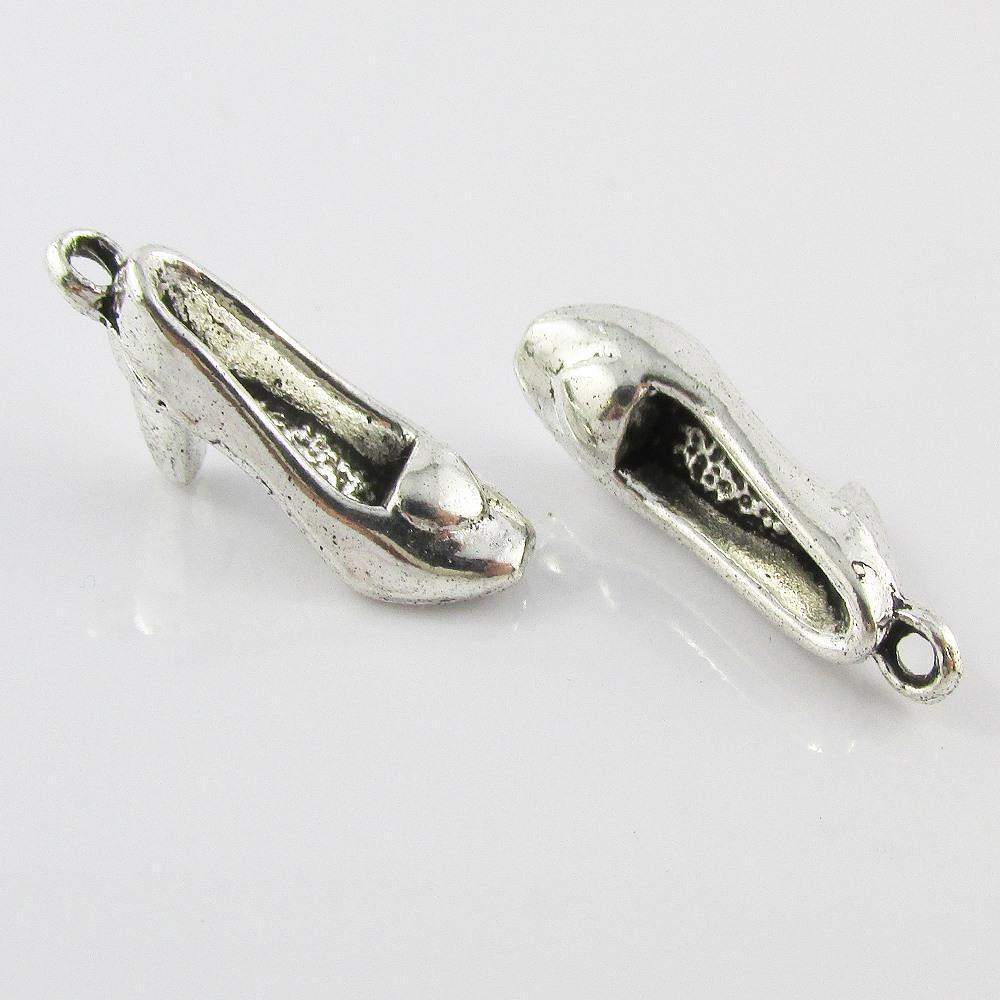 Bulk 3D Princess Shoe Charm Pendant Fashion Shoe 22x7mm Select Qty