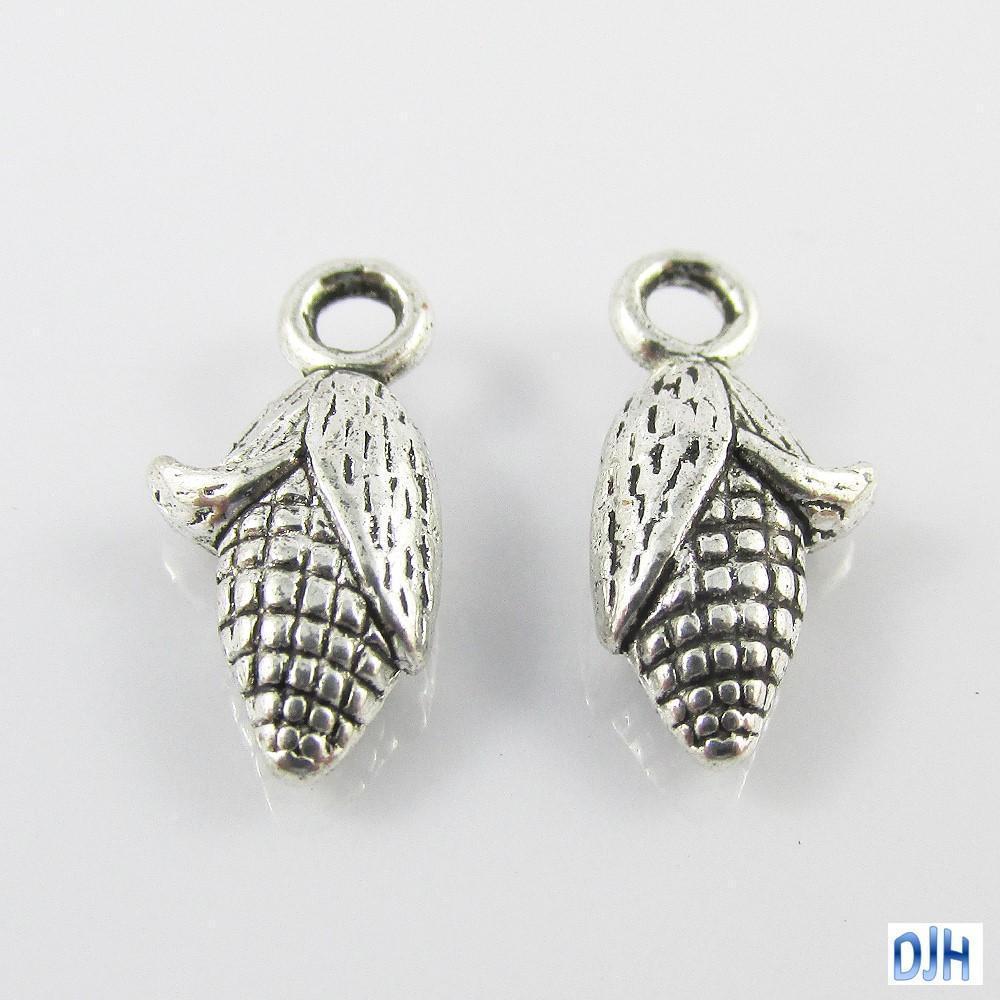 Bulk Corn Cob Charm Pendant Farm Vegetable 15x8mm Select Qty