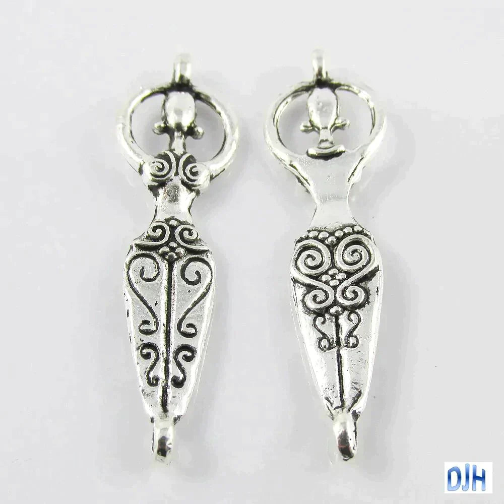 Bulk Fertility Goddess Charm Pendant Connector 43x12mm Select Qty