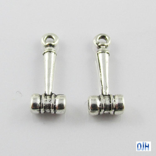 Bulk Gavel Charm Pendant Judge Auctioneer Hammer 19x7mm Select Qty