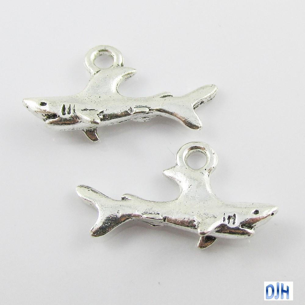 Bulk 3D Shark Charm Pendant Aquatic Marine Life 13x25mm Select Qty