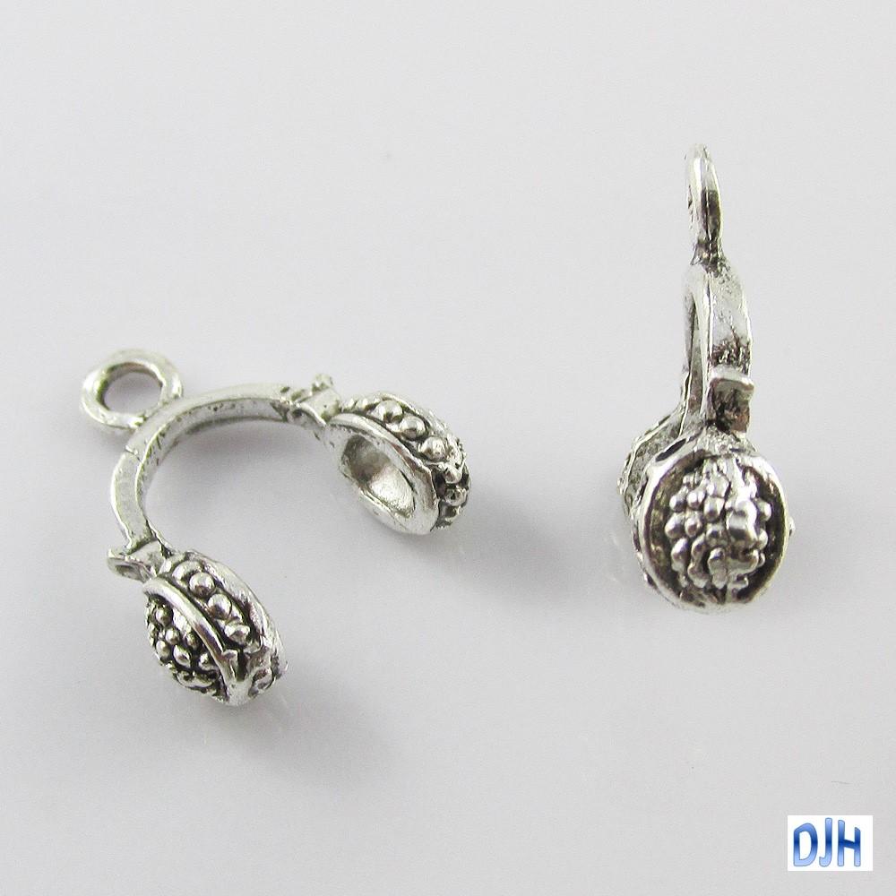 Bulk Mini Headphones Charm Pendant Music 16x12mm Select Qty