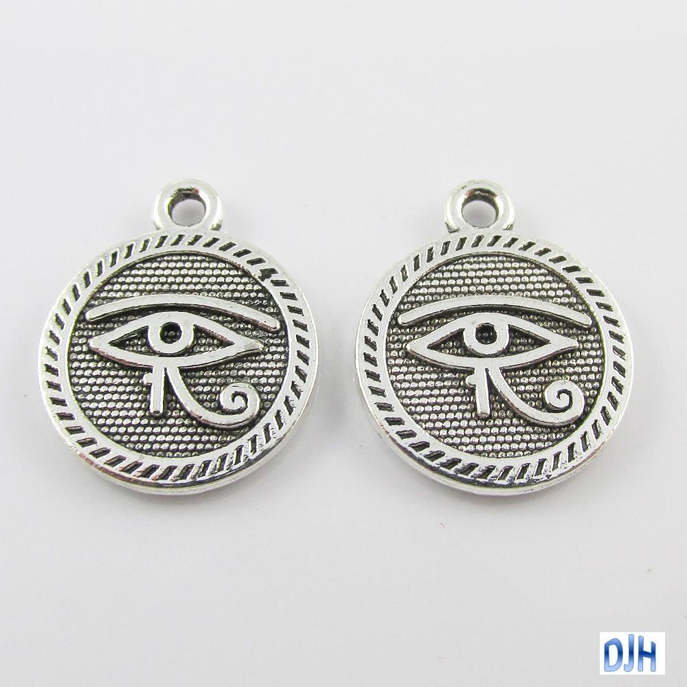 Bulk Eye of Horus Disc Charm Pendant Egyptian Eye 18x15mm Select Qty