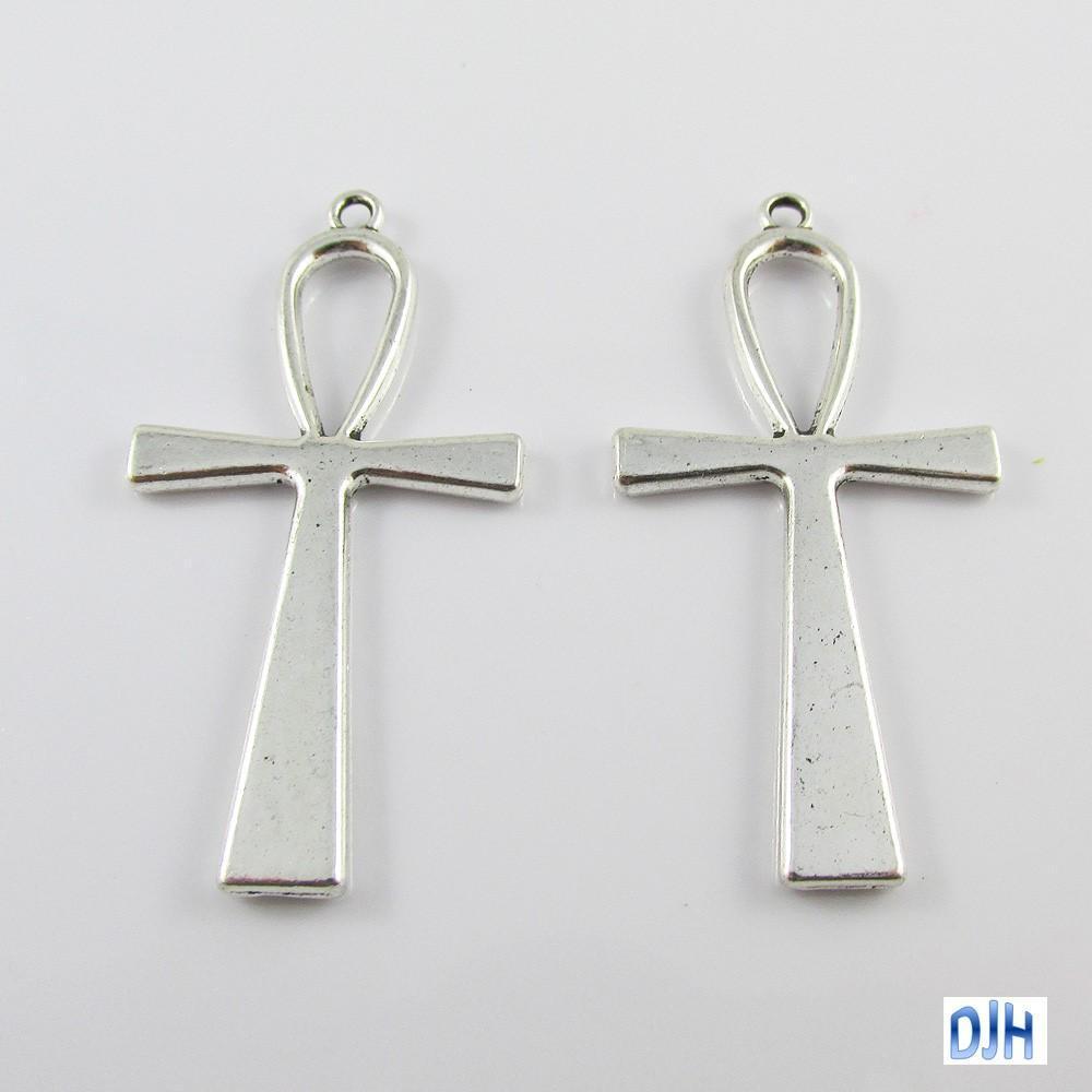 Bulk Egyptian Ankh Charm Pendant Eternal Life 56x29mm Select Qty