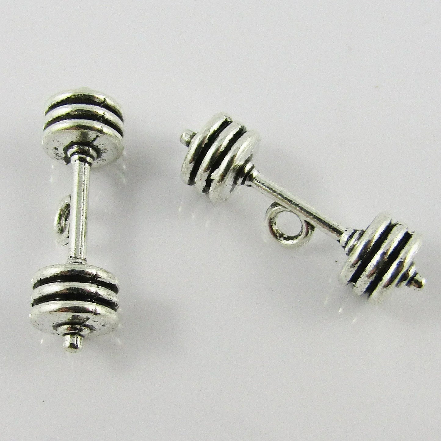 Bulk Weightlifting Barbell Charm Pendant Weight Training Alloy 25x8mm Select Qty