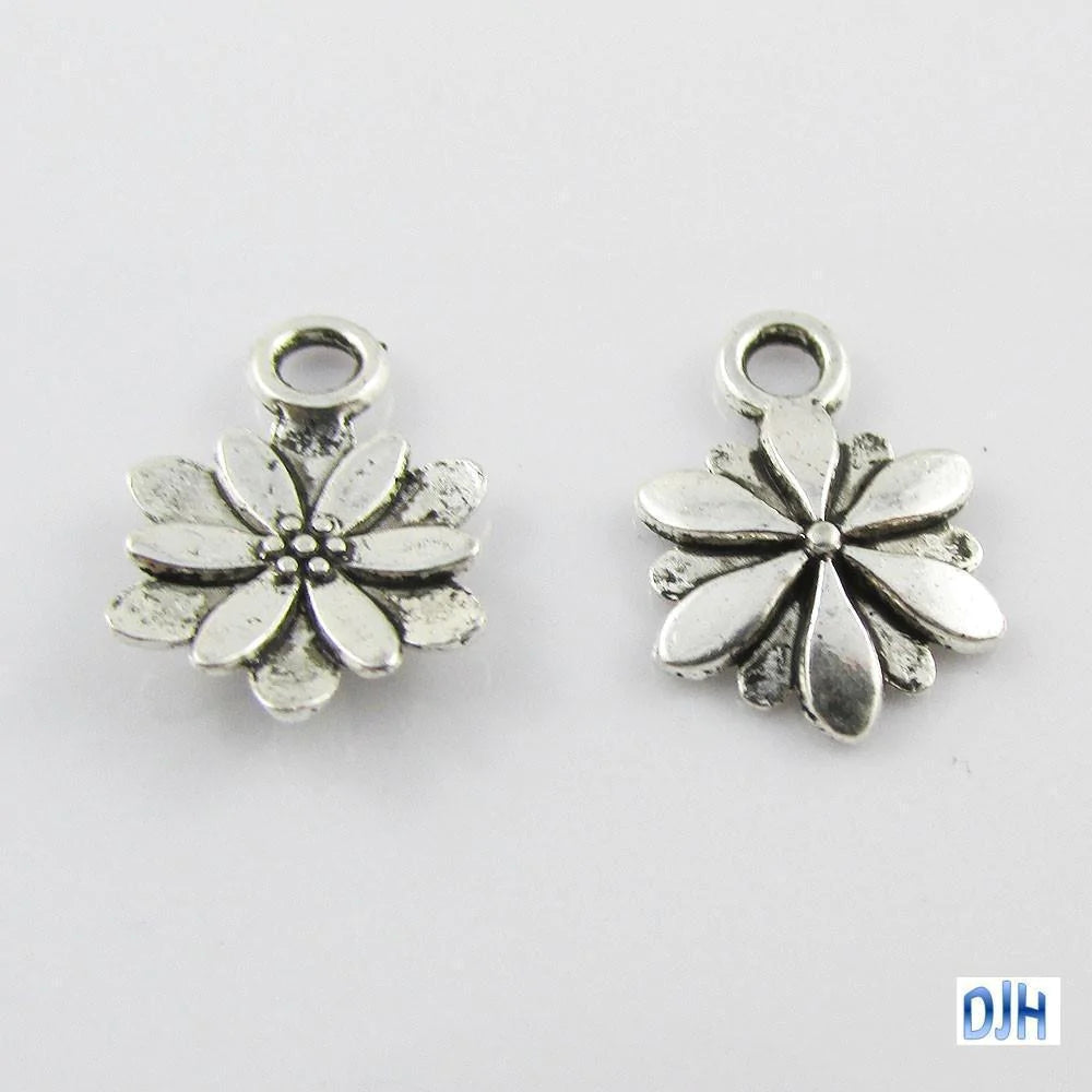 Bulk Flower Charm Pendant Christmas Flower Poinsettia 10x10mm Select Qty