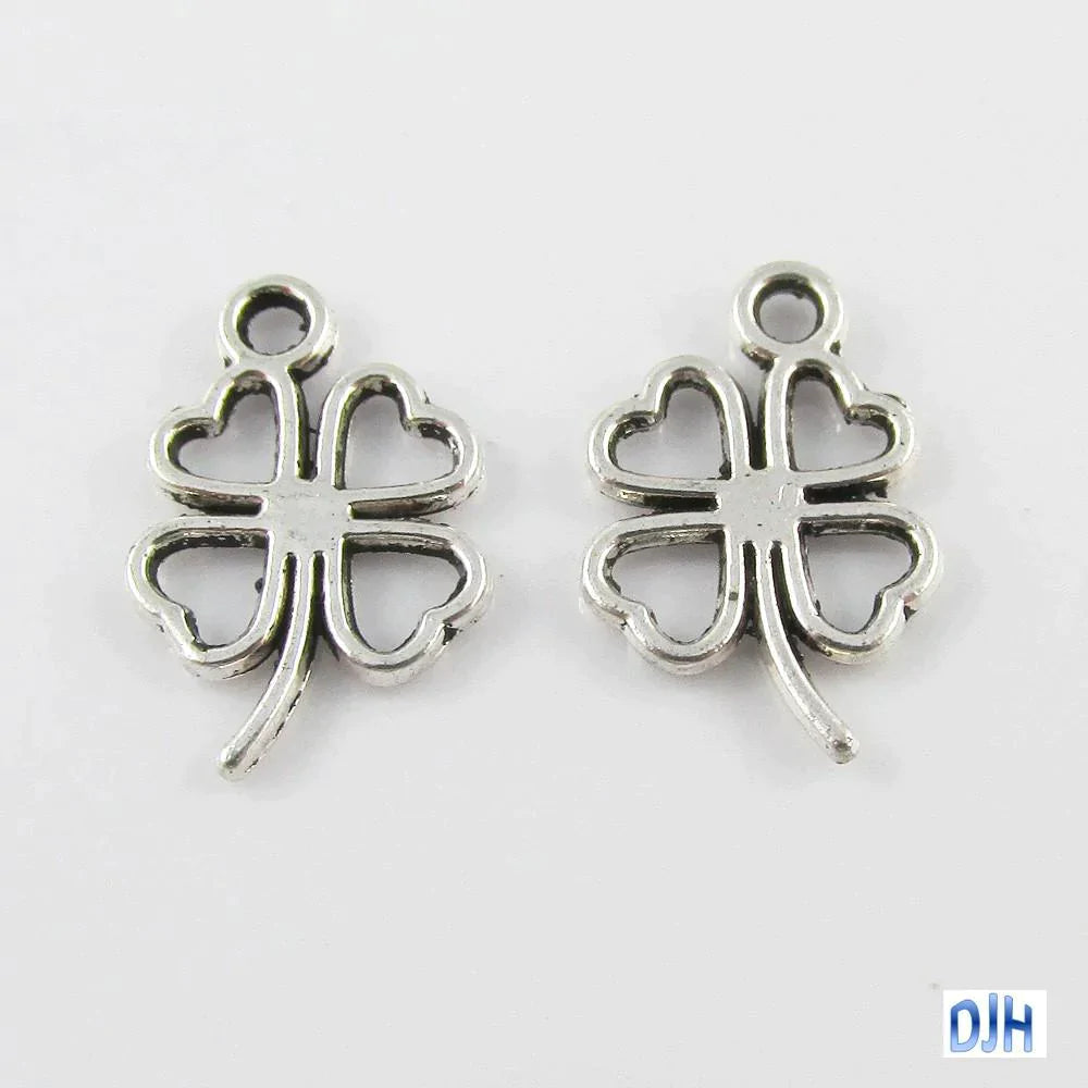 Bulk Four Leaf Clover Charm Pendant Lucky Irish Good Luck 17x12mm Select Qty