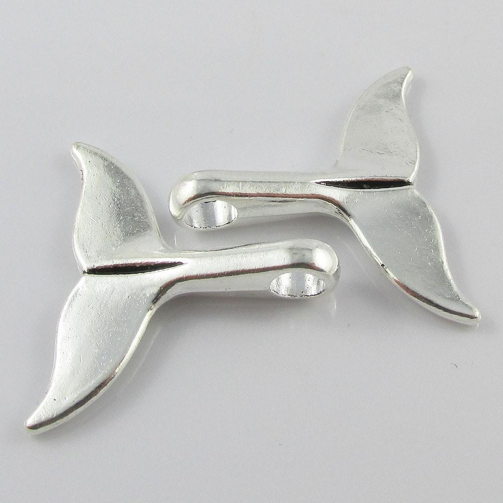 Bulk Mermaid Whale Tail Charm Pendant Sealife Animal 32x30mm Select Qty