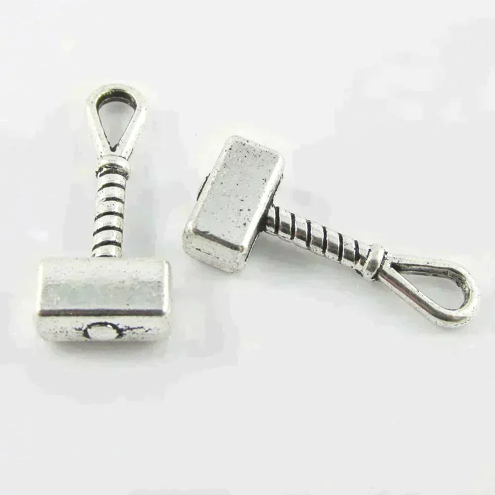 Bulk 3D Thors Hammer Charm Pendant Select Qty 23x10mm