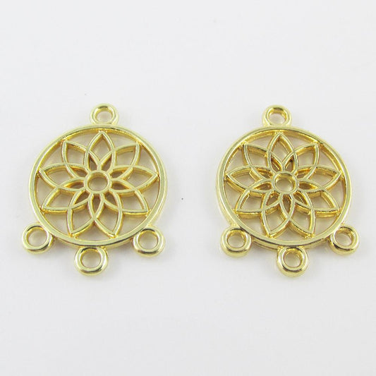 Bulk 10pcs Mandala Charm Chandelier Connector Tassel Earrings etc Gold or Silver