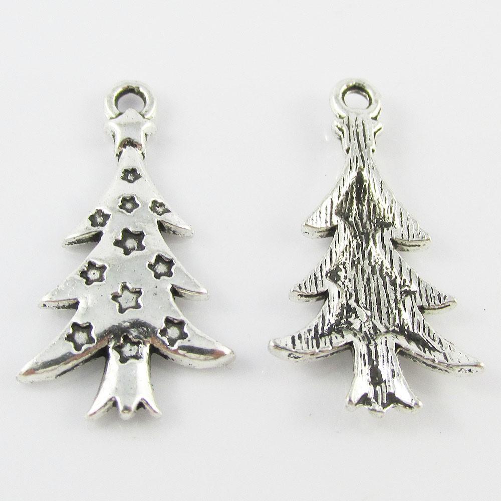 Bulk Christmas Tree Charm Pendant Festive Stars 25x15mm Select Qty