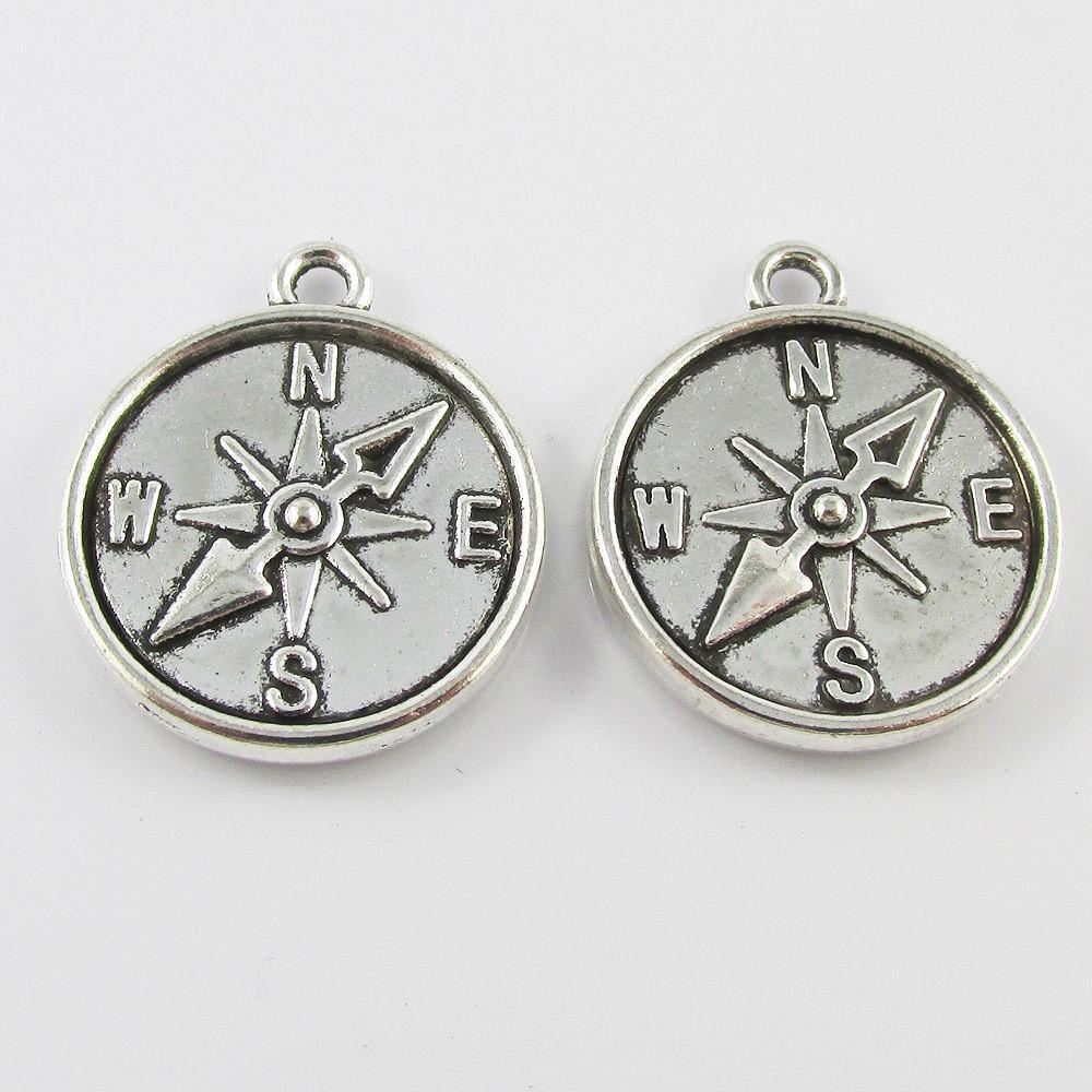 Bulk Compass Charm Pendant Nautical Guidance 23x20mm Select Qty
