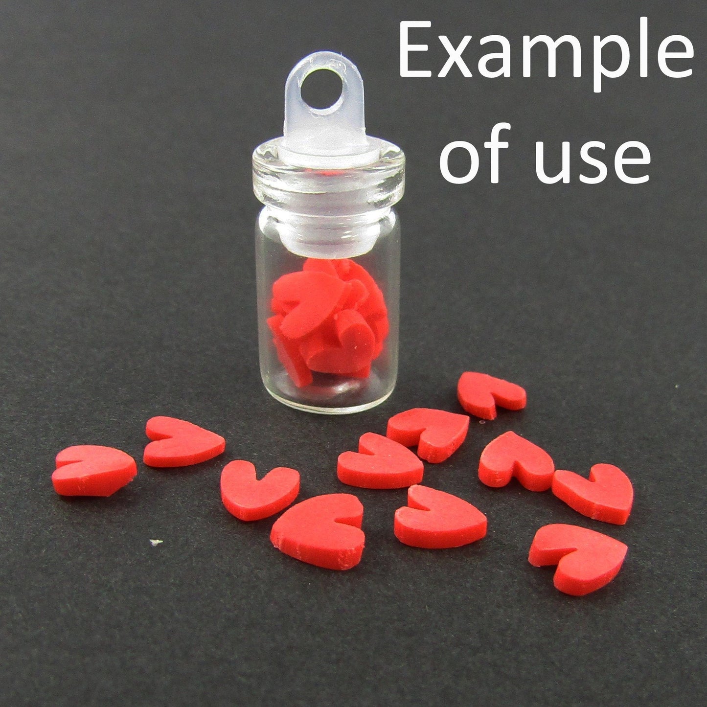 20pce Craft Clear Glass Mini Wish Bottle with Plastic Loop Cap 24x10mm Hole 6mm