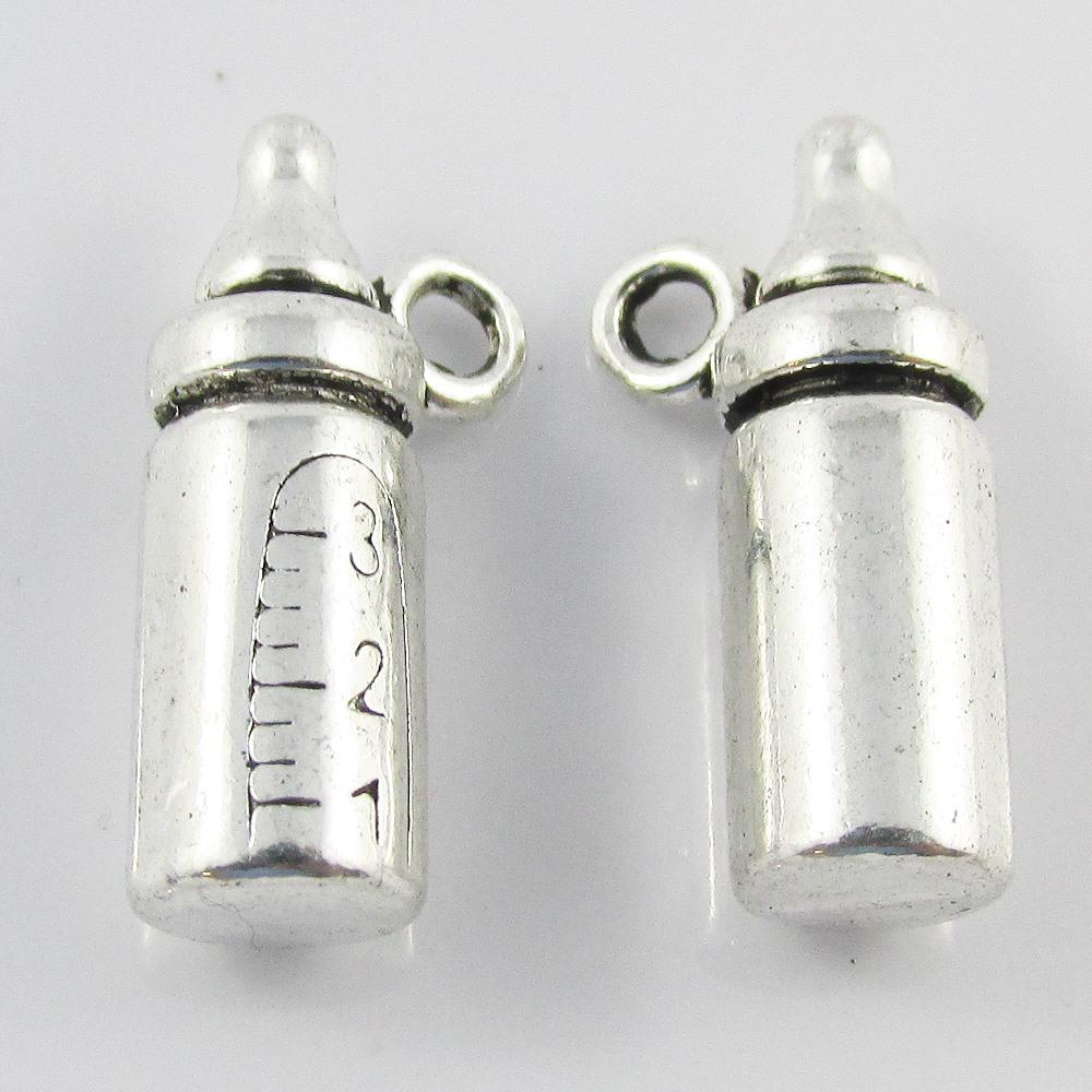 Bulk 3D Baby Bottle Charm Pendant Newborn Baby Shower 20x10mm Select Qty