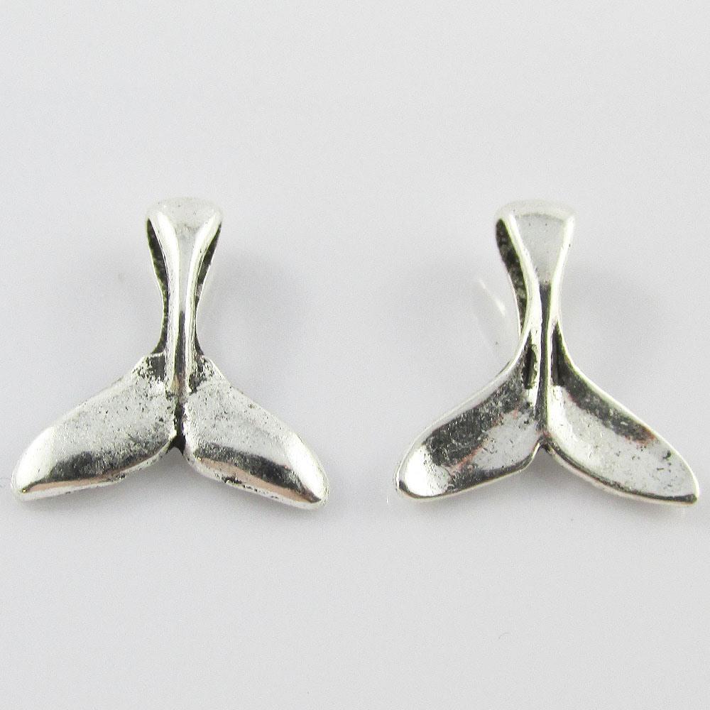 Bulk Mini Mermaid Whale Tail Charm Pendant 14x13mm Select Qty