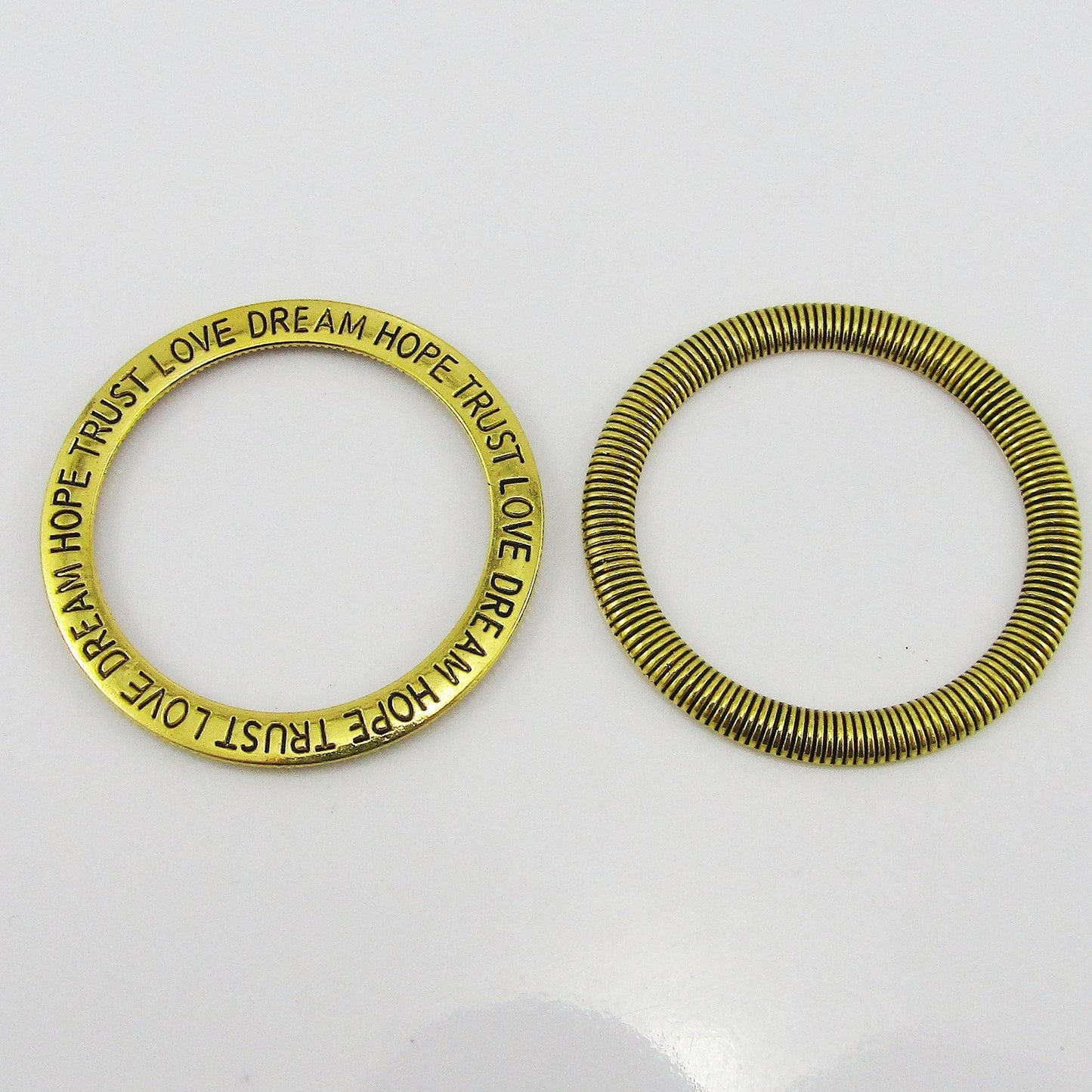 Bulk Affirmation Linking Ring Charm Pendant Antique Gold 35x2mm Select Qty