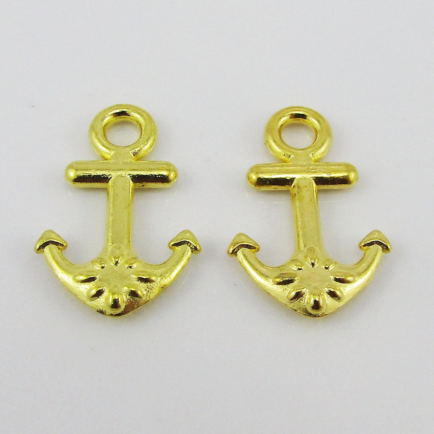 Bulk Anchor Golden Charm Pendant Nautical 20x13x3mm Select Qty