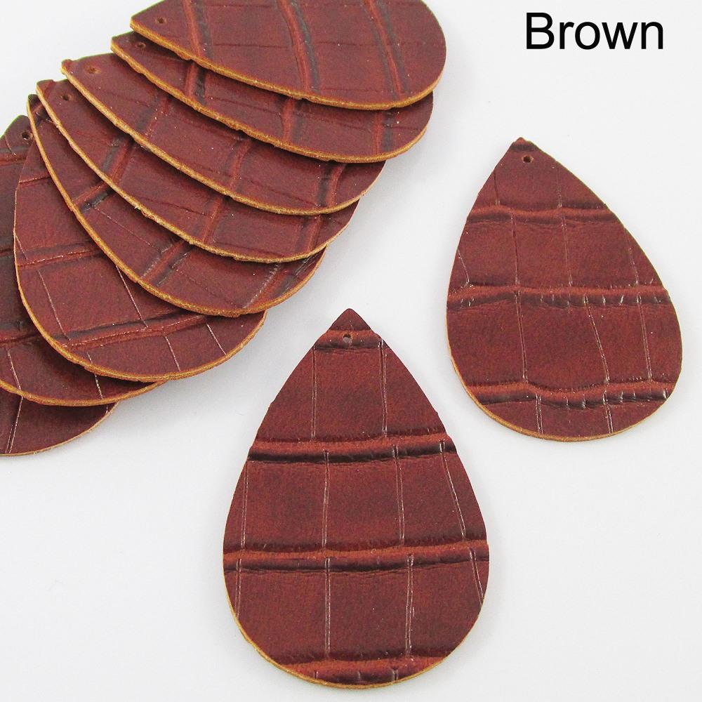 Bulk Pack Croc Skin Charm Pendant Teardrop PU Leather Select Colour