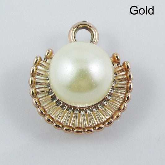 Bulk 10pce Seashell Charm Pendant Acrylic Pearl 22x19mm Select Gold or Silver