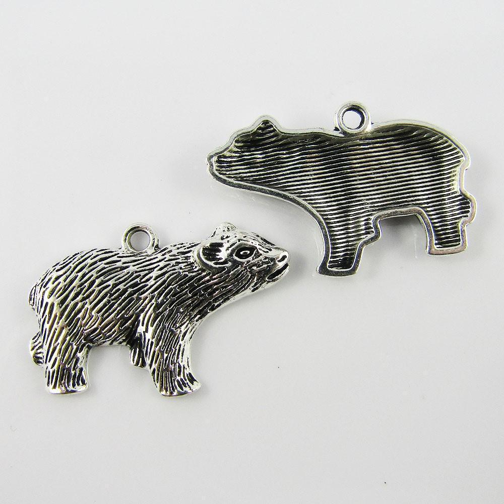 Bulk Bear Cub Charm Pendant 30x16mm Baby Bear Polar Grizzly Bear Select Qty