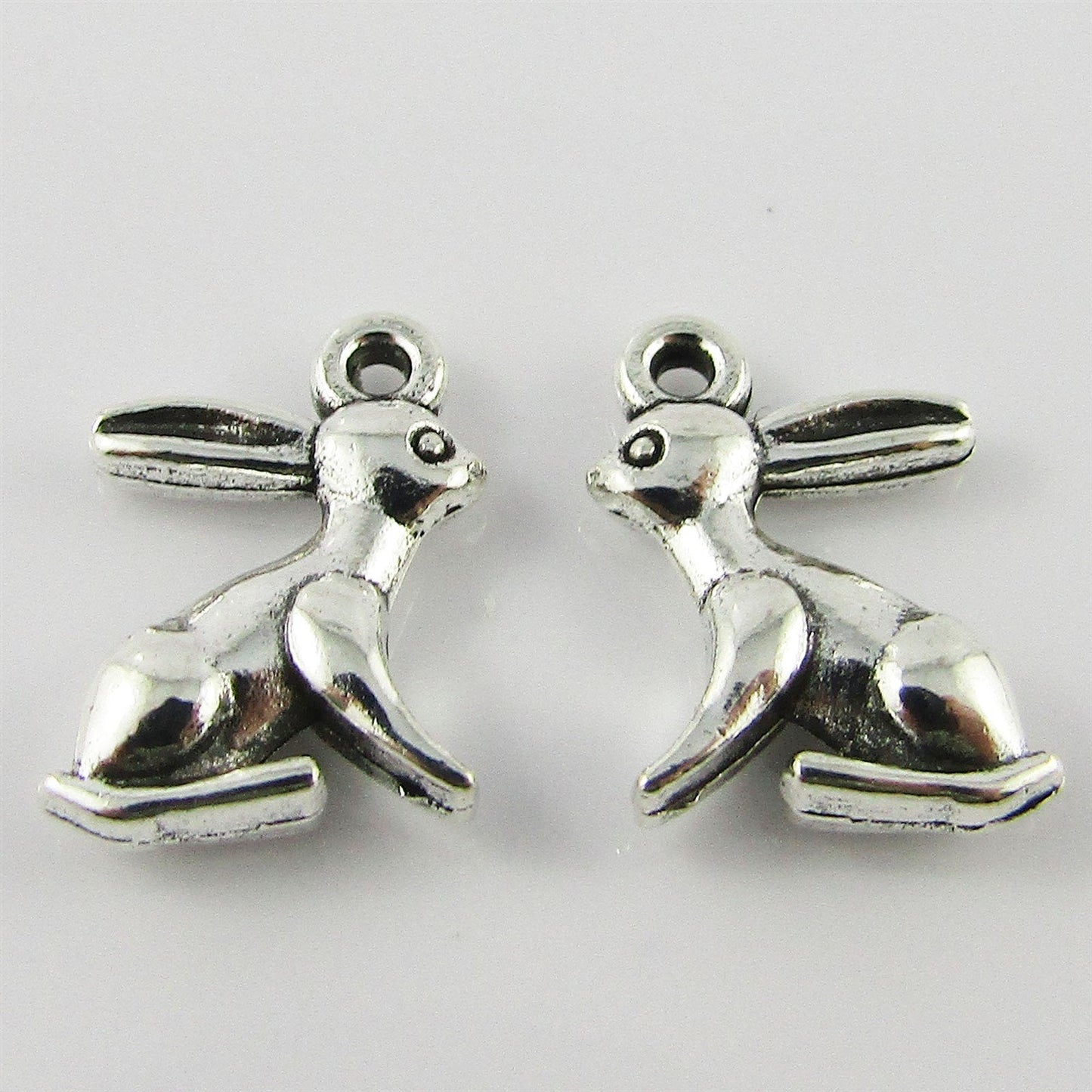 Bulk Mini Bunny Rabbit Charm Pendant Easter Bunny 14x10mm Select Qty