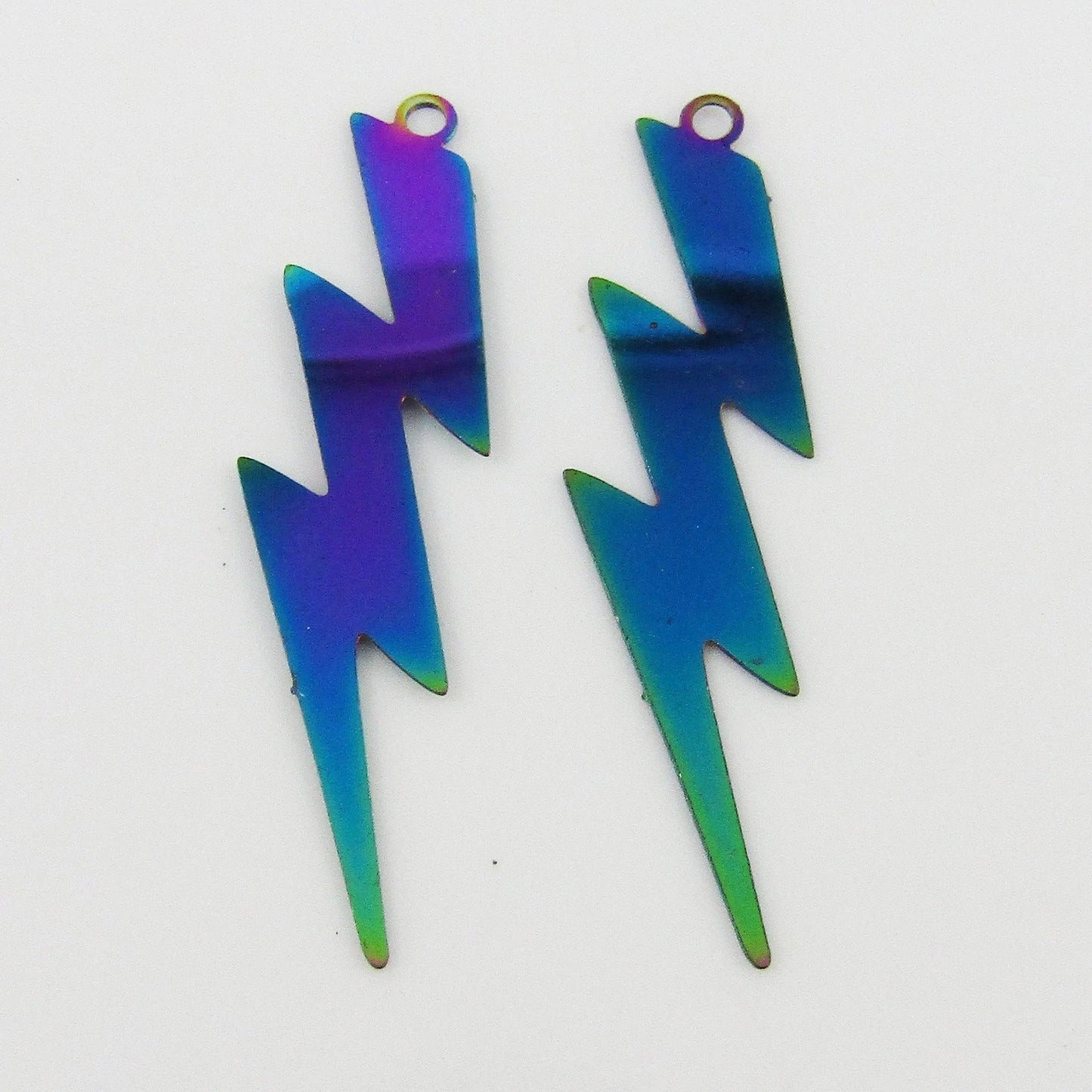 Bulk 6pce Laser Cut Lightning Bolt Charm Pendant Earring Component SSteel 37mm