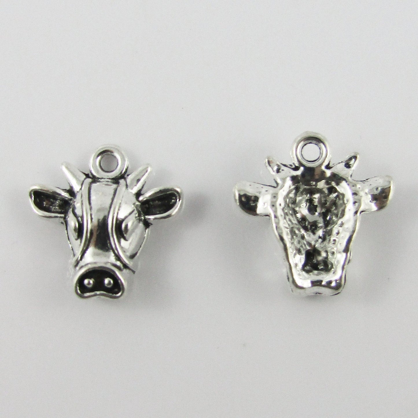 BULK Oxen Cattle Head Charm Pendant Animal Bull Taurus 15x15mm Select Qty