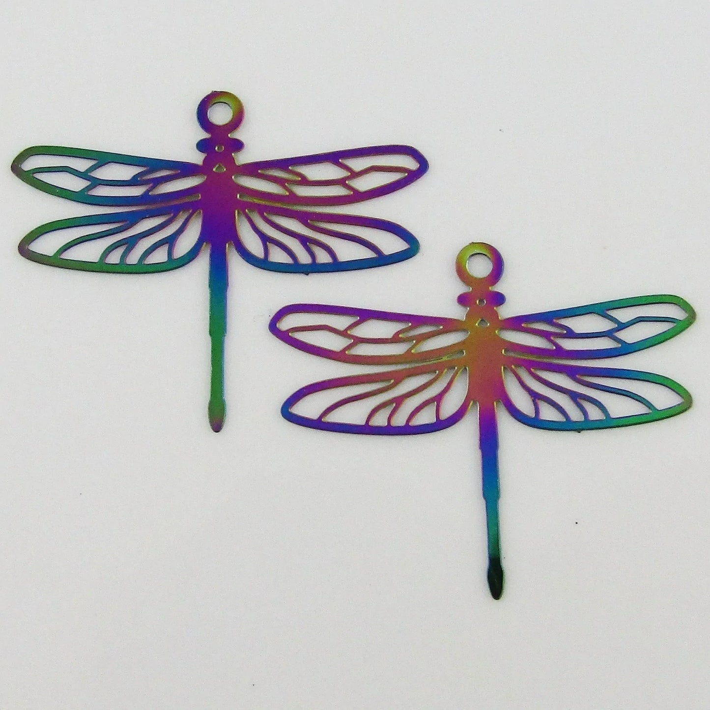Bulk 6pce Laser Cut Filigree Dragonfly Charm Pendant Earrings SSteel 29x34mm