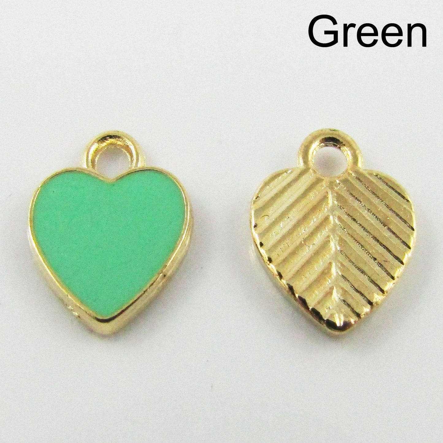 Bulk 10pce Enamel Solid Heart Charm Pendant 12x10mm Select Colour