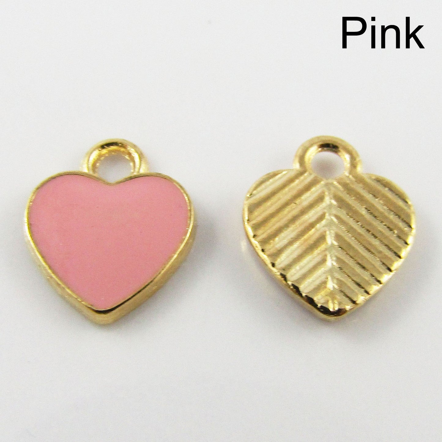 Bulk 10pce Enamel Solid Heart Charm Pendant 12x10mm Select Colour